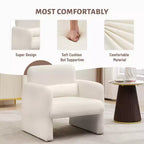 Fauteuil d'appoint moderne avec accoudoirs, canapé simple rembourré en chenille douce, chaise longue de lecture confortable avec oreiller lombaire pour salon, chambre à coucher
