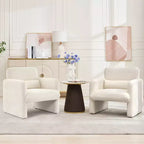 Fauteuil d'appoint moderne avec accoudoirs, canapé simple rembourré en chenille douce, chaise longue de lecture confortable avec oreiller lombaire pour salon, chambre à coucher