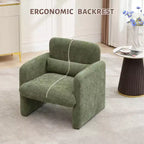 Fauteuil d'appoint moderne avec accoudoirs, canapé simple rembourré en chenille douce, chaise longue de lecture confortable avec oreiller lombaire pour salon, chambre à coucher