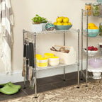 SAFAVIEH Storage Jeryl 2-Tier Chrome Wire Microwave Rack - 19.7 x 11.8 x 23.6 - 20Wx12Dx24H