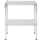 Étagère de rangement à 2 niveaux en fil chromé pour micro-ondes – 50 x 30 x 60 cm – 20Lx12Px24H