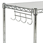 Étagère de rangement à 2 niveaux en fil chromé pour micro-ondes – 50 x 30 x 60 cm – 20Lx12Px24H