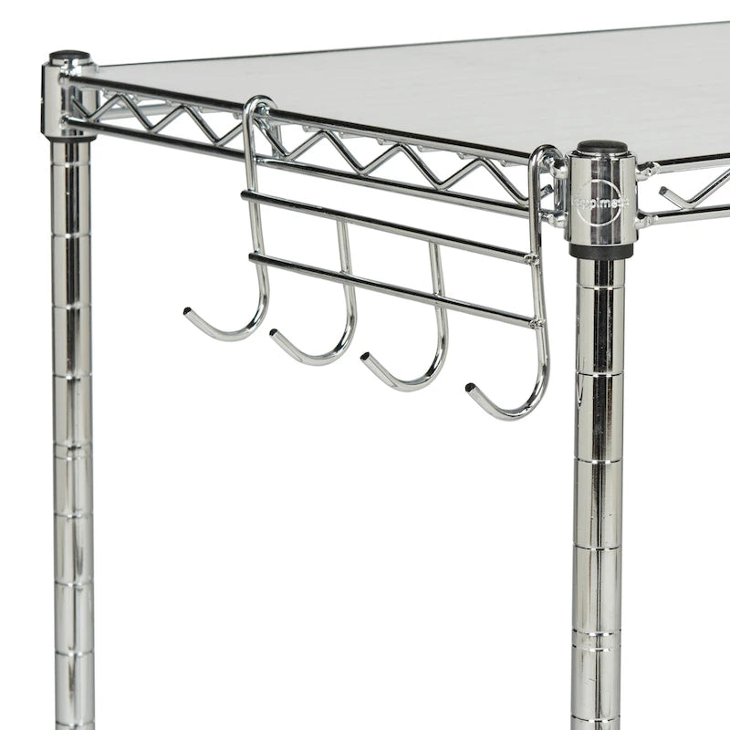 Étagère de rangement à 2 niveaux en fil chromé pour micro-ondes – 50 x 30 x 60 cm – 20Lx12Px24H