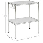 Étagère de rangement à 2 niveaux en fil chromé pour micro-ondes – 50 x 30 x 60 cm – 20Lx12Px24H