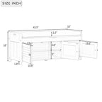 Banc de rangement en bois avec 3 portes persiennes et boîte de rangement à rabat, banc à chaussures d'entrée avec étagères réglables