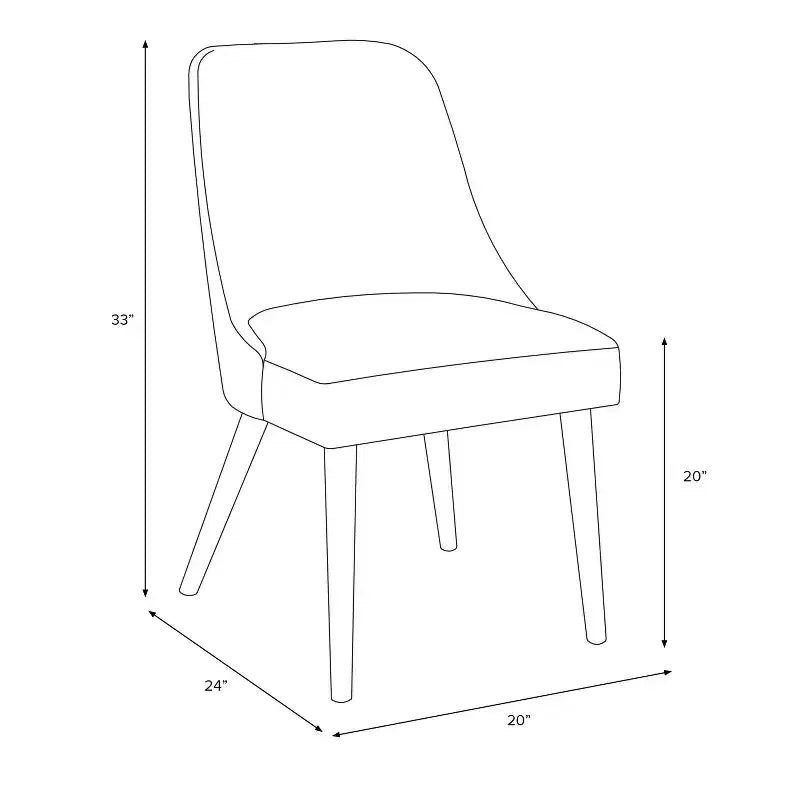 Skyline Furniture Tara Chaise de Salle à Manger Velours Paon