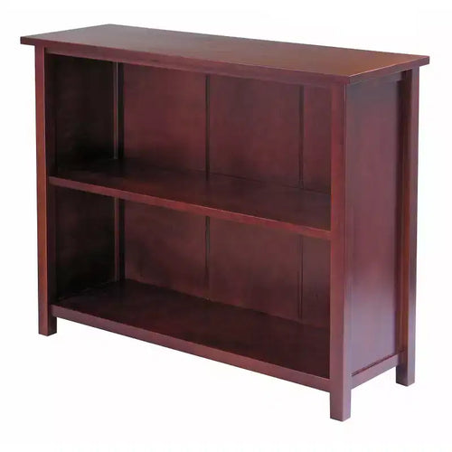 30" 2 Shelf Verona Storage with 6 Baskets Walnut/Black - Winsome: Mid-Century Hardwood Organizer, Tools Provided