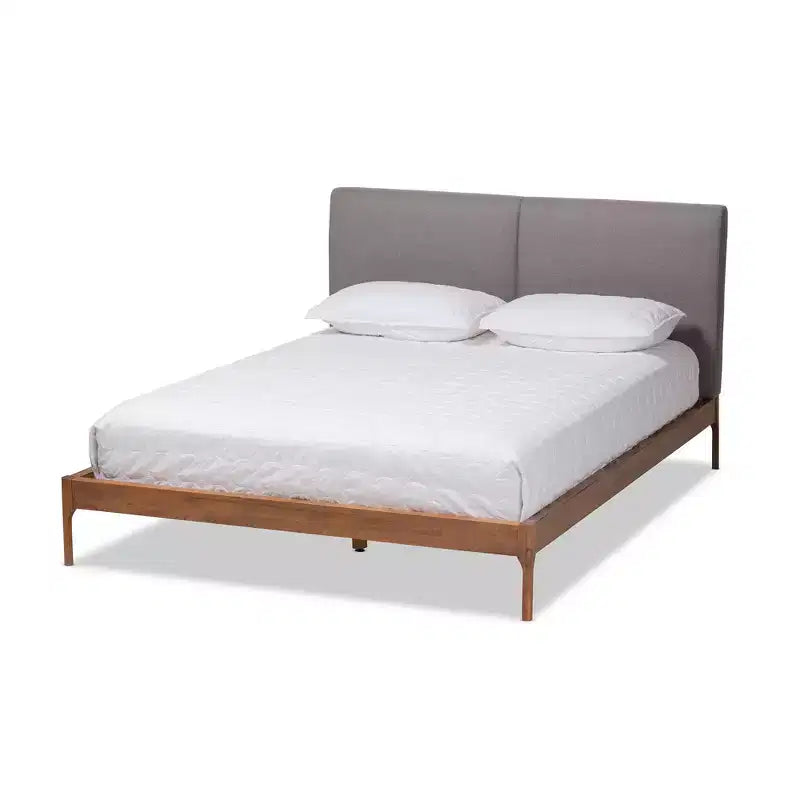 Aveneil Walnut Finished Platform Bed - Baxton Studio
