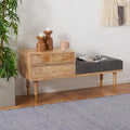 Banc moderne à 2 tiroirs avec assise coussinée - 109 cm (L) x 38 cm (P) x 53 cm (H) - 109Lx38Px53H