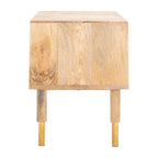 Banc moderne à 2 tiroirs avec assise coussinée - 109 cm (L) x 38 cm (P) x 53 cm (H) - 109Lx38Px53H