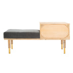 Banc moderne à 2 tiroirs avec assise coussinée - 109 cm (L) x 38 cm (P) x 53 cm (H) - 109Lx38Px53H