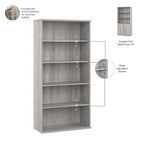 Bibliothèque haute à 5 étagères avec portes