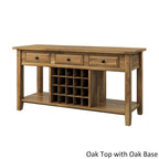 Buffet de service bicolore avec casier à vin en bois | Chêne/Noir/Antique | 20 bouteilles