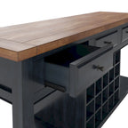 Buffet de service bicolore avec casier à vin en bois | Chêne/Noir/Antique | 20 bouteilles
