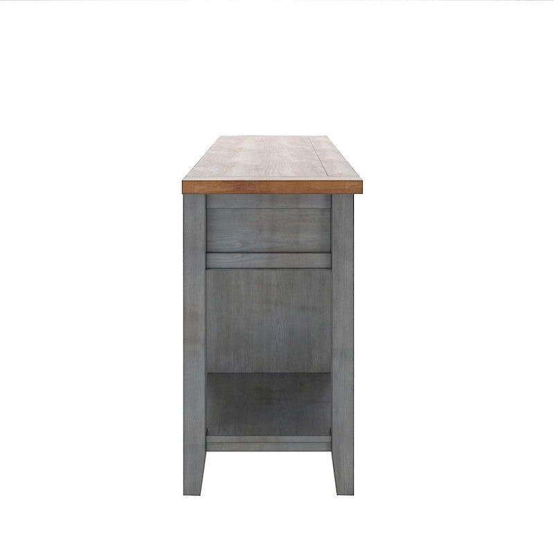 Buffet de service bicolore avec casier à vin en bois | Chêne/Noir/Antique | 20 bouteilles