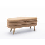Banc de rangement pour chambre à coucher avec pieds en bois