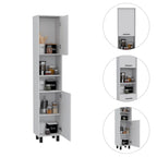 Garde-manger avec 2 armoires et 2 étagères ouvertes, poignées et charnières en aluminium - N/A