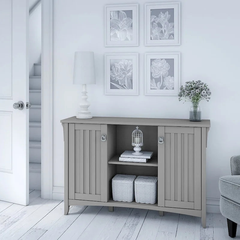 Bush Salinas Accent Storage Cabinet with Doors in Cape Cod Gray - 46.22L x 12.76W x 29.96H