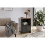 Classeur moderne de style « farmhouse » avec 1 tiroir, 56 cm, aucun assemblage requis, fini deux tons