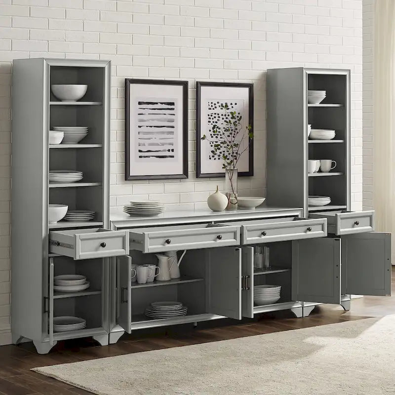 Ensemble buffet et bibliothèque 3 pièces - 15x97x67,63