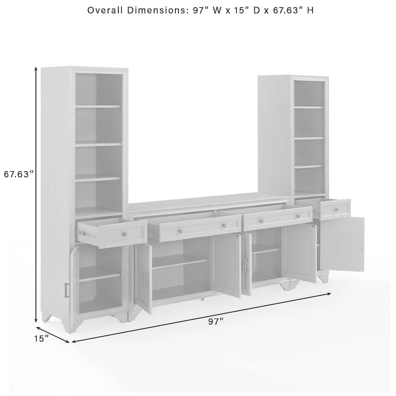 Ensemble buffet et bibliothèque 3 pièces - 15x97x67,63