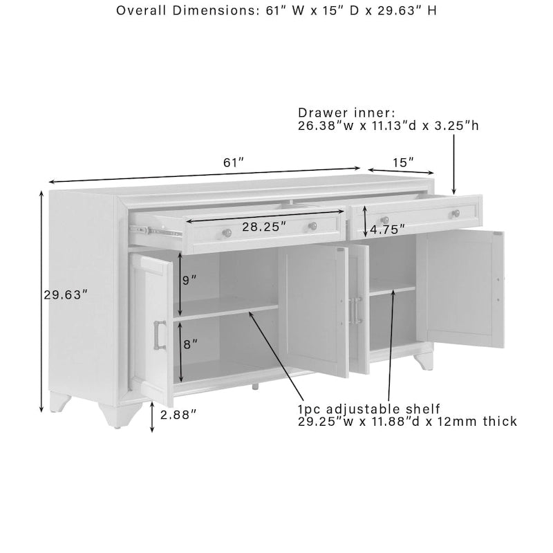Ensemble buffet et bibliothèque 3 pièces - 15x97x67,63