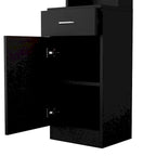Meuble de Coiffeur sur Pied MDF Noir 5 Compartiments 1 Tiroir 1 Porte