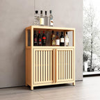Bathroom Bamboo Storage Cabinet With Shelves