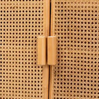 Meuble de rangement 2 portes en rotin miel clair bohème moderne