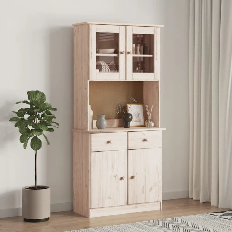 Commode 30.3x11.8x36.2 en Pin Massif - 30.3 x 11.8 x 36.2