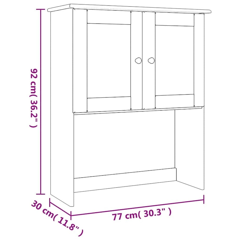 Commode 30.3x11.8x36.2 en Pin Massif - 30.3 x 11.8 x 36.2
