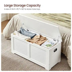 Coffre de rangement en bois avec 2 charnières de sécurité pour jouets, couvertures et vêtements