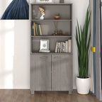 Étagère bibliothèque à tiroirs avec étagères de rangement Pin massif - 33,5 x 13,8 x 70,9