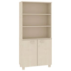 Étagère bibliothèque à tiroirs avec étagères de rangement Pin massif - 33,5 x 13,8 x 70,9