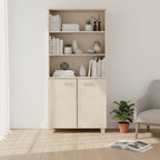 Étagère bibliothèque à tiroirs avec étagères de rangement Pin massif - 33,5 x 13,8 x 70,9