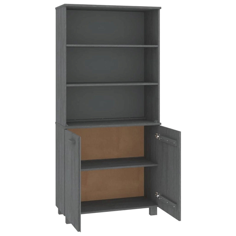 Étagère bibliothèque à tiroirs avec étagères de rangement Pin massif - 33,5 x 13,8 x 70,9