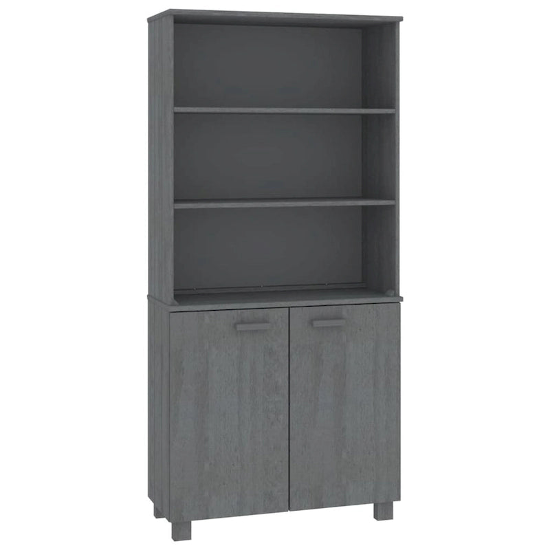 Étagère bibliothèque à tiroirs avec étagères de rangement Pin massif - 33,5 x 13,8 x 70,9