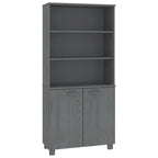 Étagère bibliothèque à tiroirs avec étagères de rangement Pin massif - 33,5 x 13,8 x 70,9