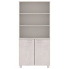Étagère bibliothèque à tiroirs avec étagères de rangement Pin massif - 33,5 x 13,8 x 70,9