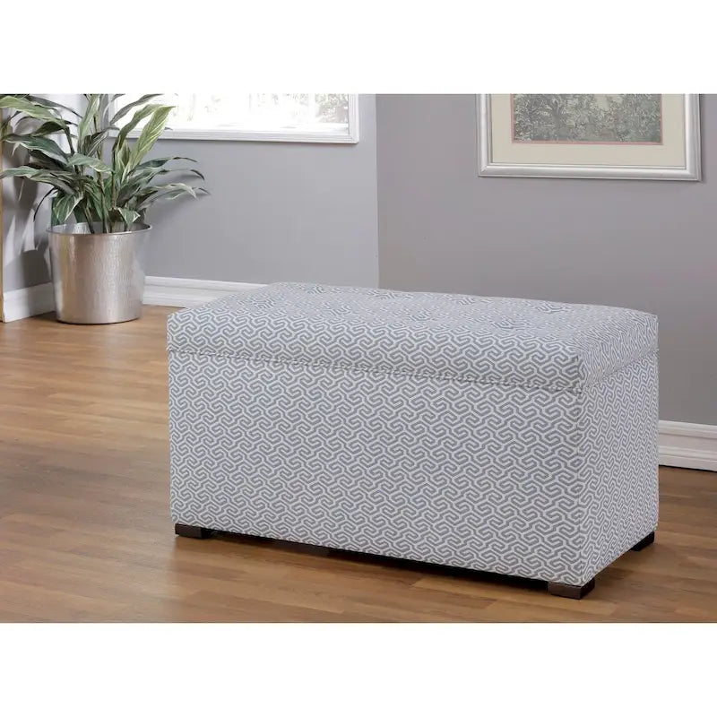 Banc coffre de rangement de salon de style transitionnel