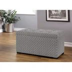 Banc coffre de rangement de salon de style transitionnel