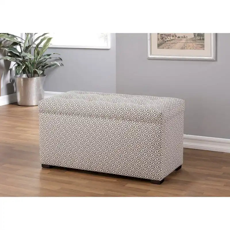 Banc coffre de rangement de salon de style transitionnel