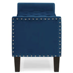 Banc de rangement capitonné avec garniture cloutée et accoudoirs
