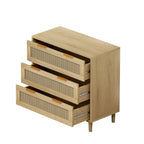 Commode 3 tiroirs en rotin avec tiroirs en rotin, pour chambre à coucher, salon, salle à manger, couloirs