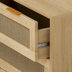 Commode 3 tiroirs en rotin avec tiroirs en rotin, pour chambre à coucher, salon, salle à manger, couloirs