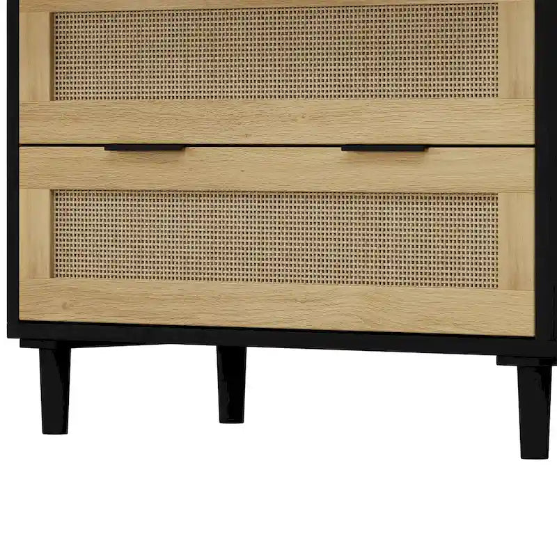 Commode 3 tiroirs en rotin avec tiroirs en rotin, pour chambre à coucher, salon, salle à manger, couloirs
