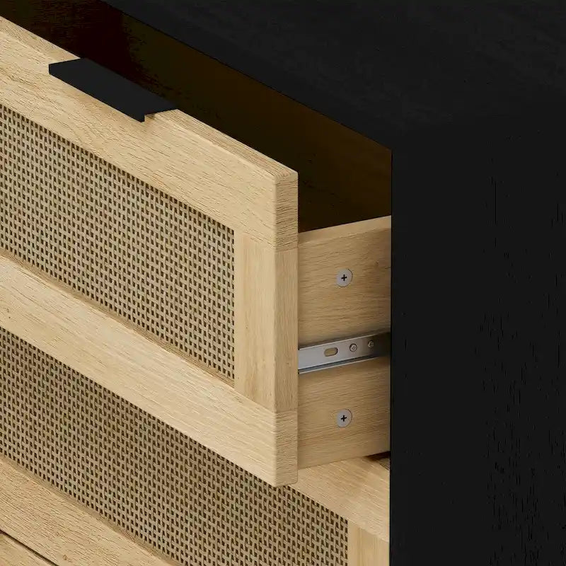 Commode 3 tiroirs en rotin avec tiroirs en rotin, pour chambre à coucher, salon, salle à manger, couloirs