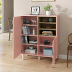 Meuble de rangement multifonctionnel avec porte, meuble de rangement moderne, meuble de rangement en bois, meuble à tiroirs avec poignée en cuir