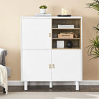 Meuble de rangement multifonctionnel avec porte, meuble de rangement moderne, meuble de rangement en bois, meuble à tiroirs avec poignée en cuir