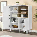 Meuble de rangement multifonctionnel avec porte, meuble de rangement moderne, meuble de rangement en bois, meuble à tiroirs avec poignée en cuir